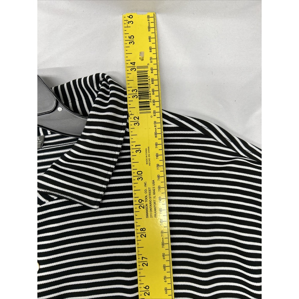 Peter Millar Shirt Mens XL Black White Polo Summer Comfort Striped Stretch - Picture 8 of 11